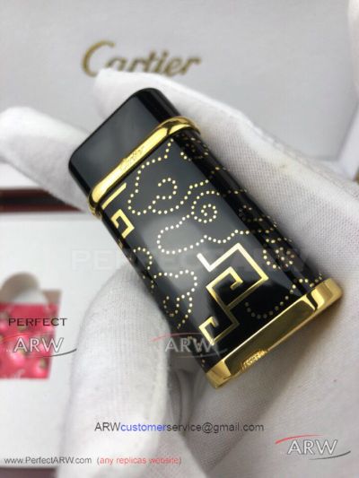 ARW 1:1 Replica Cartier Limited Editions New Style 2-Tone Jet lighter Black&Yellow Gold Lighter 